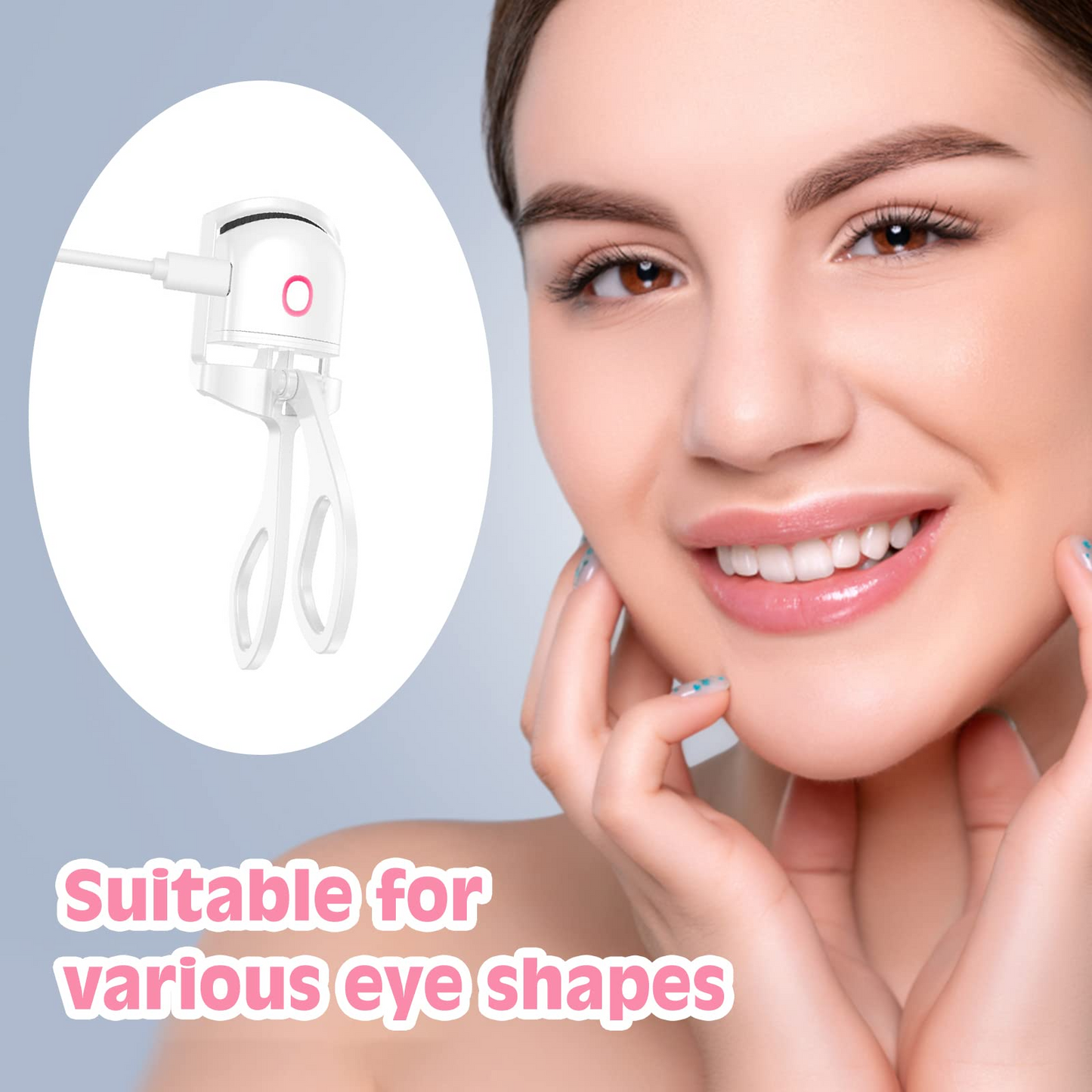 ZENARA™ Heated Lash Curler in use