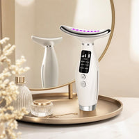 LUMÉA GLOW 7 on a vanity in front of an elegant mirror